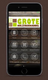 Smartphone Ansicht mit App von Grote